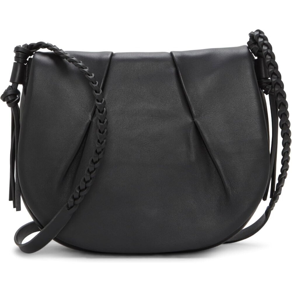 Espen Leather Crossbody Bag Womens Small Black Magnetic Closure Stylish